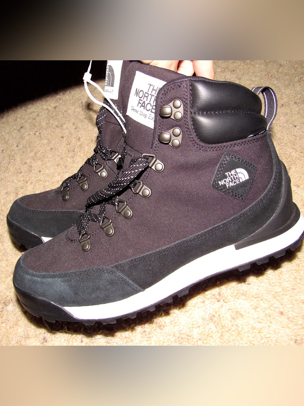 The North Face Black and White Outdoor Boots